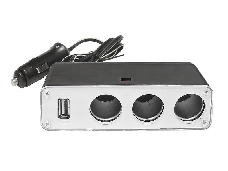 Obrázok Adaptér auto-napájací - 1x USB / 3x 12V LTC LX403V