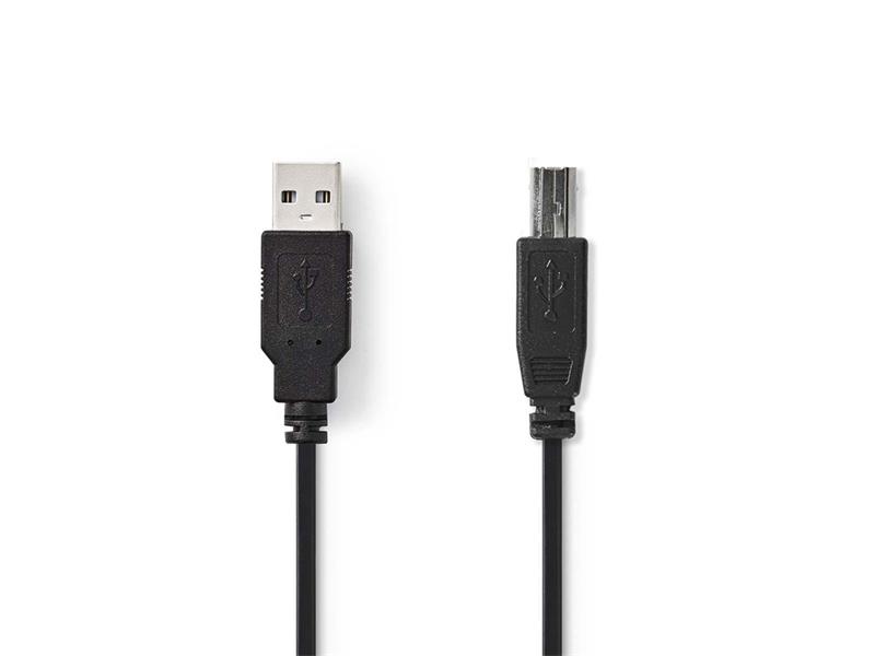 Kábel USB 2.0 A konektor/USB 2.0 B konektor 3m Nedis CCGP60100BK30