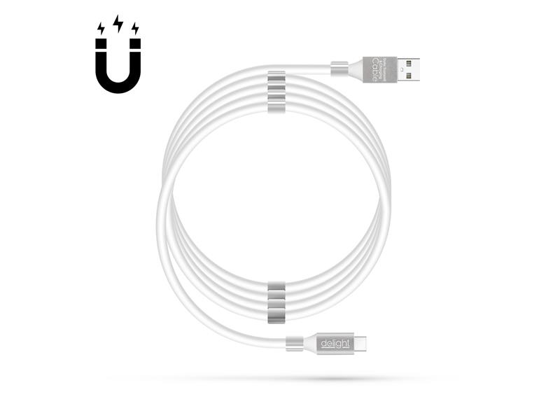 Kábel DELIGHT 55446C-WH USB-C 1,2m magnetický