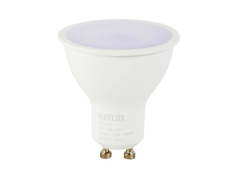 Žiarovka LED GU10 9W biela teplá RETLUX RLL 417