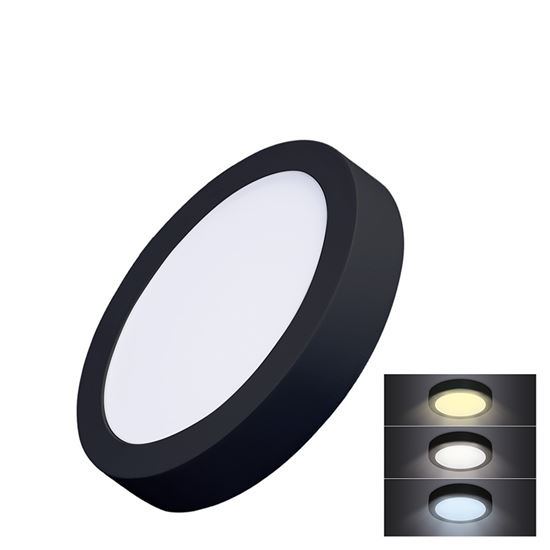 Obrázok Solight prisadený LED panel 12W, 900LM okrúhly 17cm CCT ČIERNY [WD170-B]