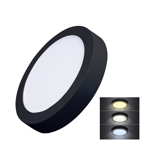 Obrázok Solight prisadený LED panel 18W 1530LM okrúhly 22,5cm CCT ČIERNY [WD172-B]