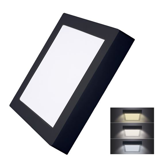 Obrázok Solight prisadený LED panel 18W 1530LM štvorcový 22,5x22,5cm CCT ČIERNY [WD173-B]