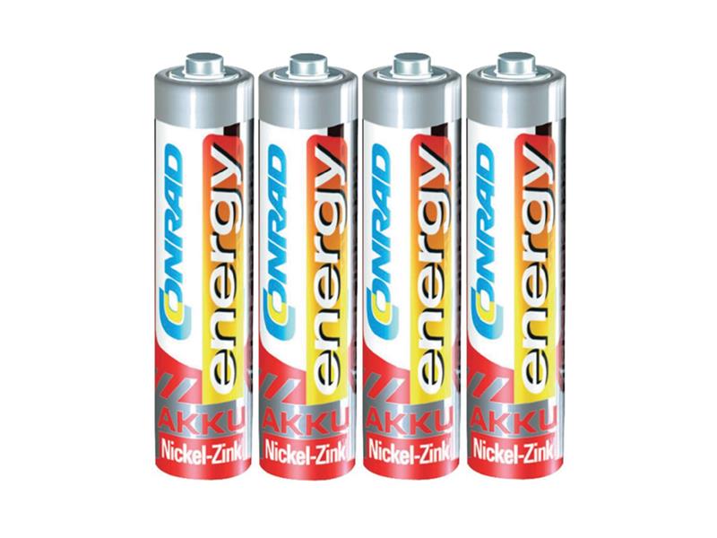 Obrázok Mikrotužkový akumulátor typu AAA Ni-Zn Conrad energy HR03 550 mAh 1.6 V 4 ks