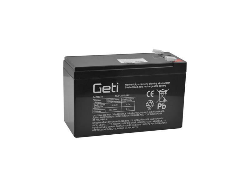 Batéria olovená 12V 7.0Ah Geti (konektor 6,35 mm)