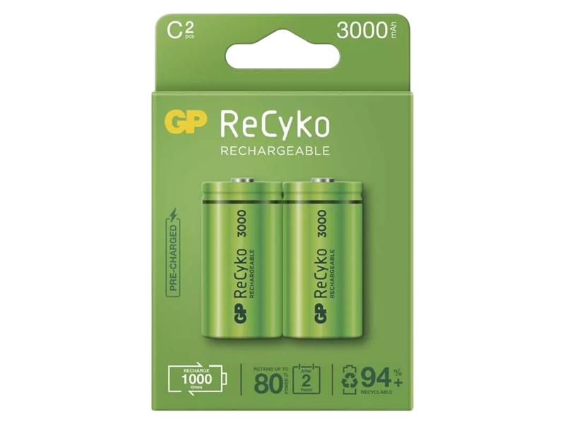Batérie C (R14) nabíjacie 1,2V/3000mAh GP Recyko 2ks