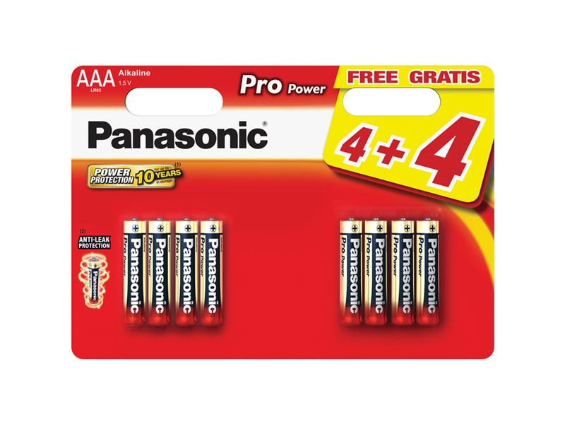 Batéria AAA (R03) alkalická PANASONIC Pro Power 8ks / blister