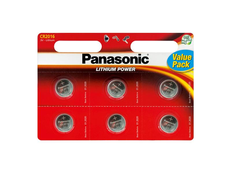 Batéria CR2016 PANASONIC lítiová 6ks / blister