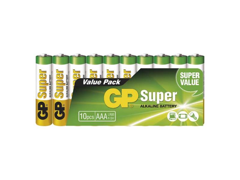 Batérie AAA (R03) alkalická GP Super Alkaline 10ks