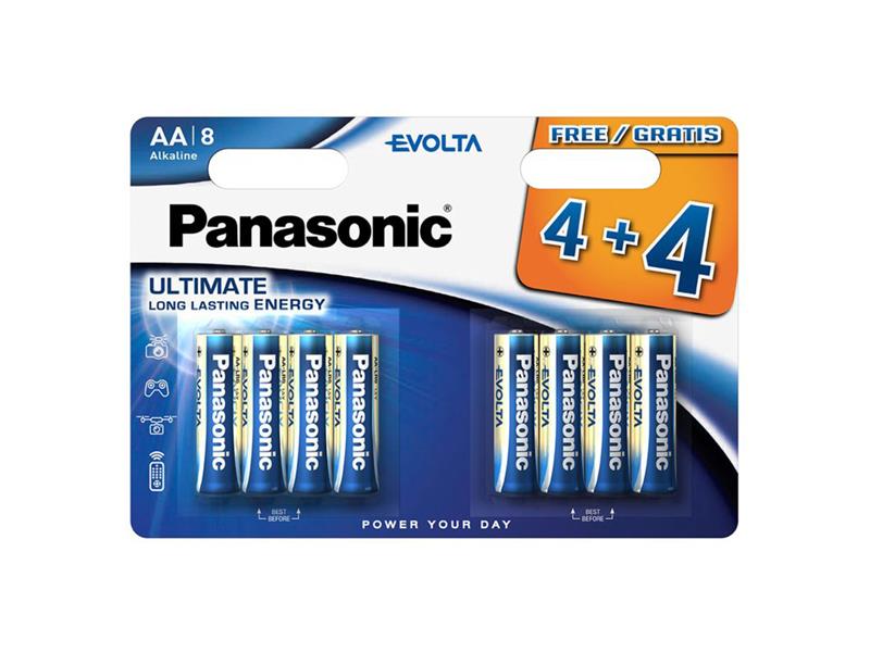 Batérie AA (R6) alkalická PANASONIC Evolta 8ks / blister