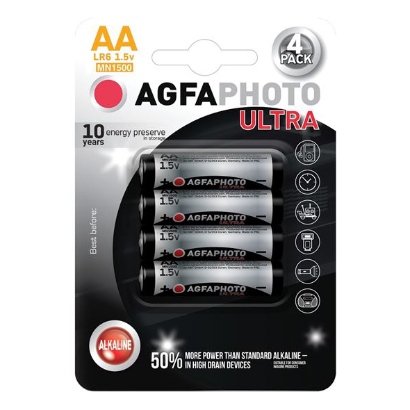 Batéria AA (LR6) alkalická AGFAPHOTO Ultra 4ks / blister