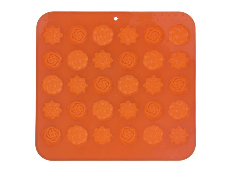 Forma na pečenie ORION Kvetinky 30 silikón oranžová