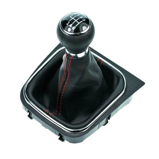 Radiaca páka s manžetou VW Golf VI 2008 - 2013 Black 6-stupňová prevodovka červené prešitie
