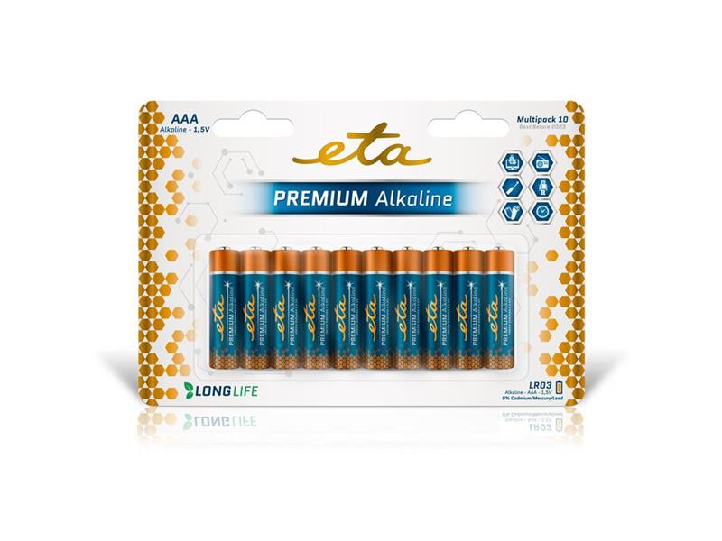 Batéria AAA (LR03) alkalická ETA ETAR03PREM10 10ks / blister