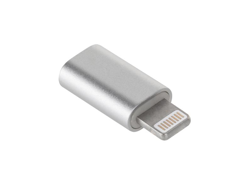Redukcia Micro USB - Lightning GSM1019S Silver