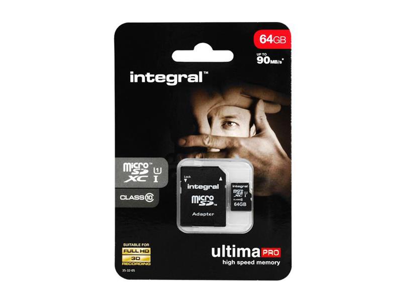 Pamäťová karta INTEGRAL Micro SD 64GB Cl10 s adaptérem