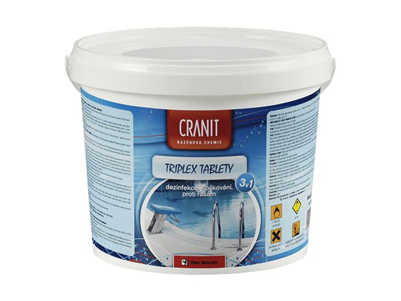 Obrázok Den Braven Cranit Triplex tablety - dezinfekcia, proti riasam, vločkovanie - modrá - 2,4 kg