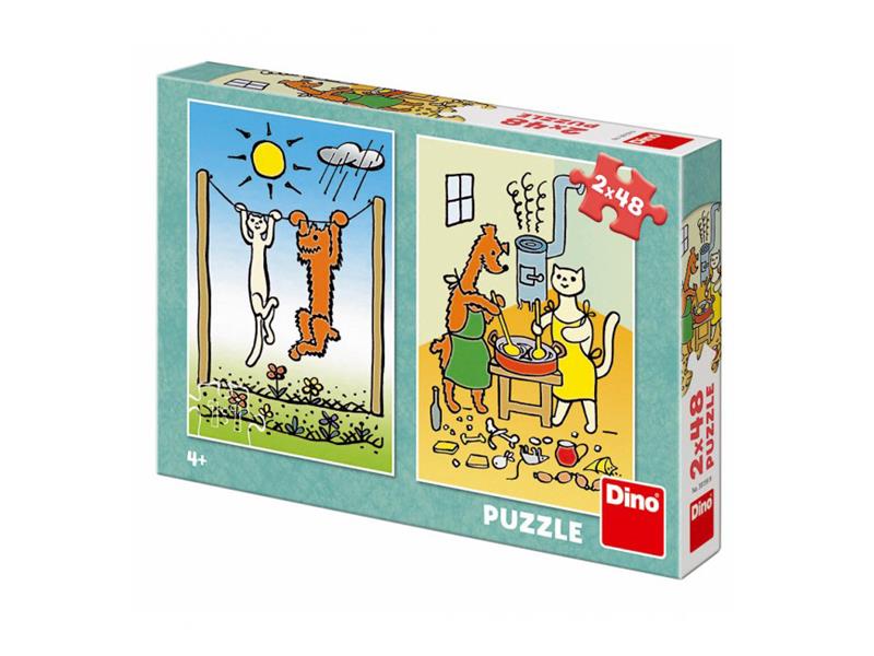 Obrázok DINO Puzzle Pejsek a kočička 2x48 dílků