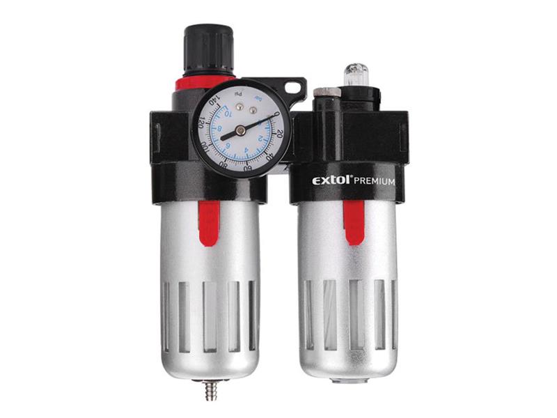 Regulátor tlaku s filtrom a manometrom a primazávačom oleja EXTOL PREMIUM 8865105