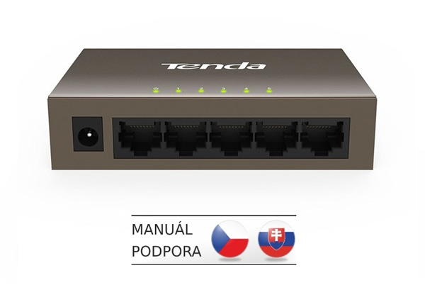 Obrázok Tenda TEF1005D - 5x 10/100Mbps Switch, Fanless-bez ventilátorů, ochrana proti přepětí, Auto MDI/MDIX TEF1005D