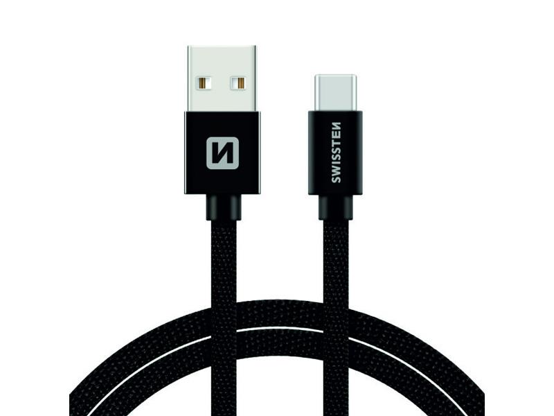Kabel SWISSTEN USB/USB-C 1,2M černý